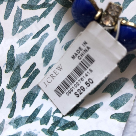 J.Crew Royal Blue Rhinestone Elastic Bracelet NWT - Picture 7 of 7